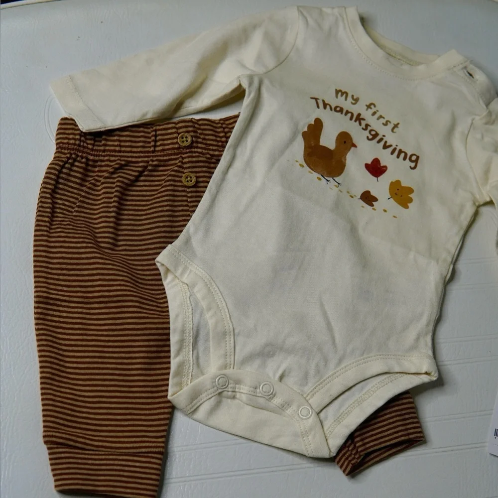 Carter's Cream and Brown Thanksgiving Set